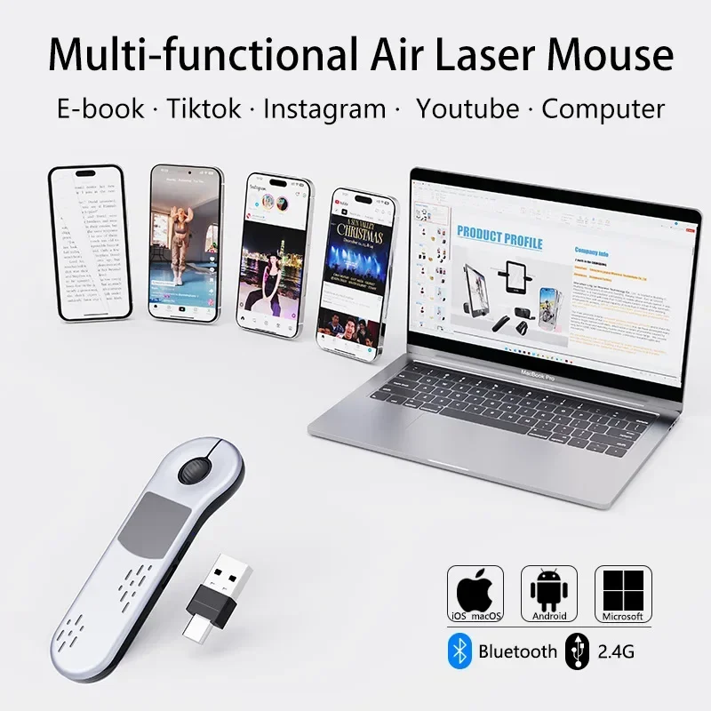 D13pro Ring Mouse Mouse wireless Bluetooth Mouse remoto per girare le pagine Controller per tablet per telefono cellulare Controllo TikTok Breve video PPT
