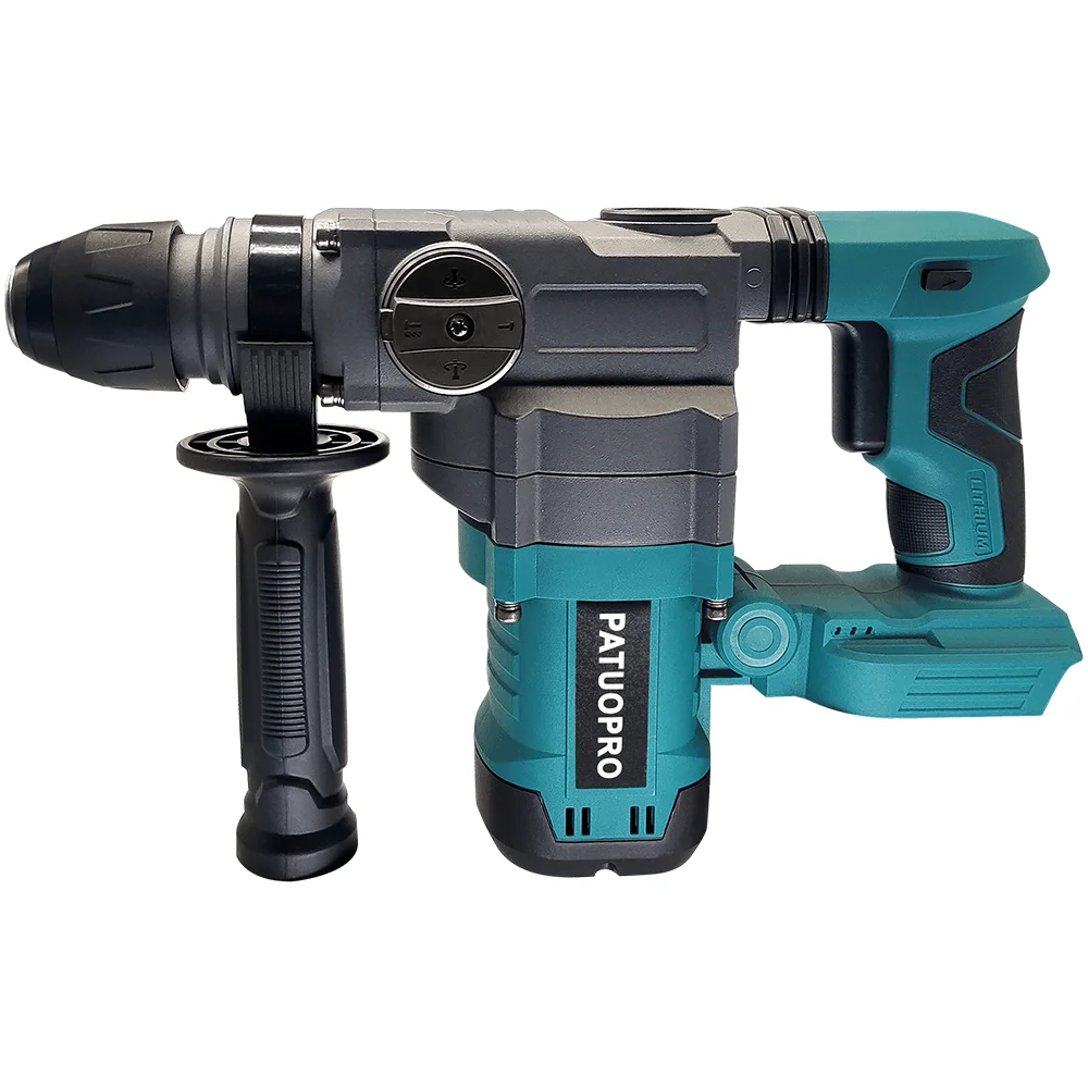 PATUOPRO 36MM Brushless Electric Hammer Drill SDS Cordless Portable Rechargeable Rotary Hammer Power Tool For Makita 18V Battery