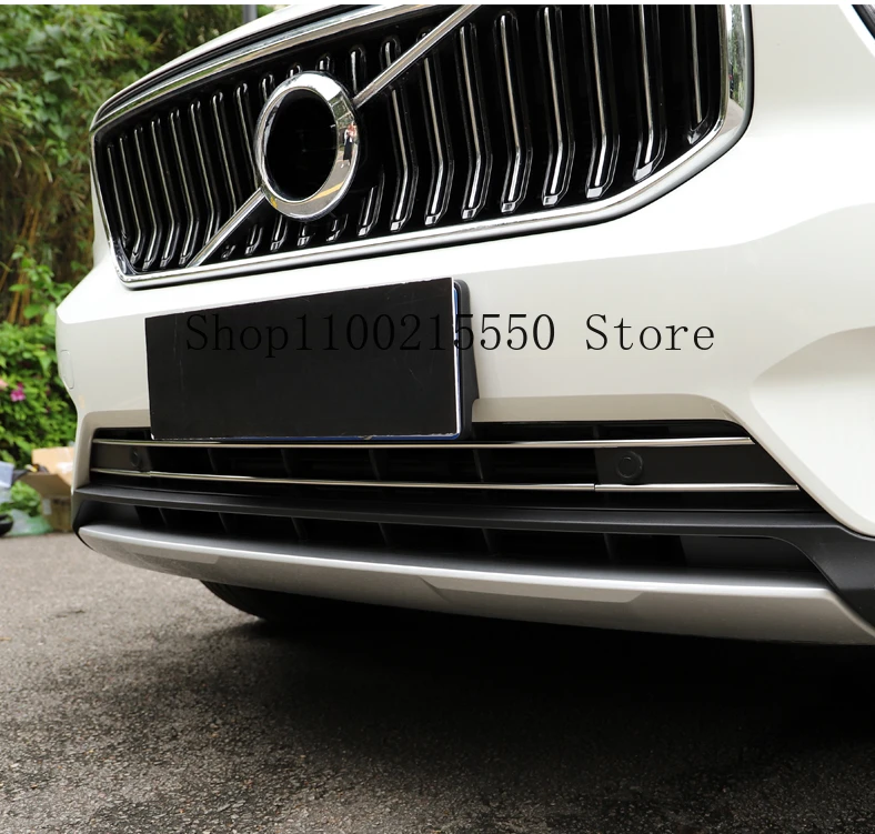 For volvo xc40 2018 2019 2020 2021 front bumper bright strip net front lip anti-collision decoration