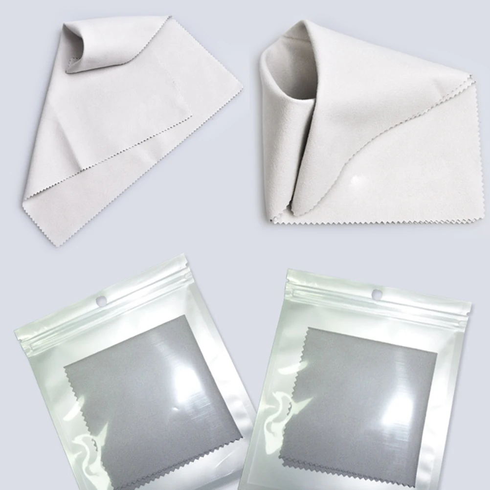 

4 PCS Microfiber Cleaning Cloth Wipe Eyeglass Musical Instrument White for Jewelry Glasses