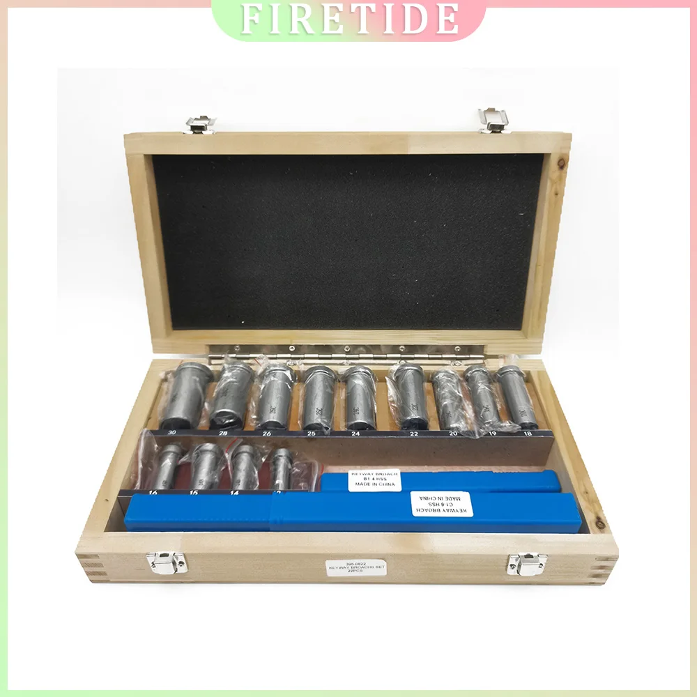 

Keyway Tool Knife for CNC Machine 22pcs Hss Groove Keyway Broaches Set Bushing Shim Set Metric System 12-30 HSS
