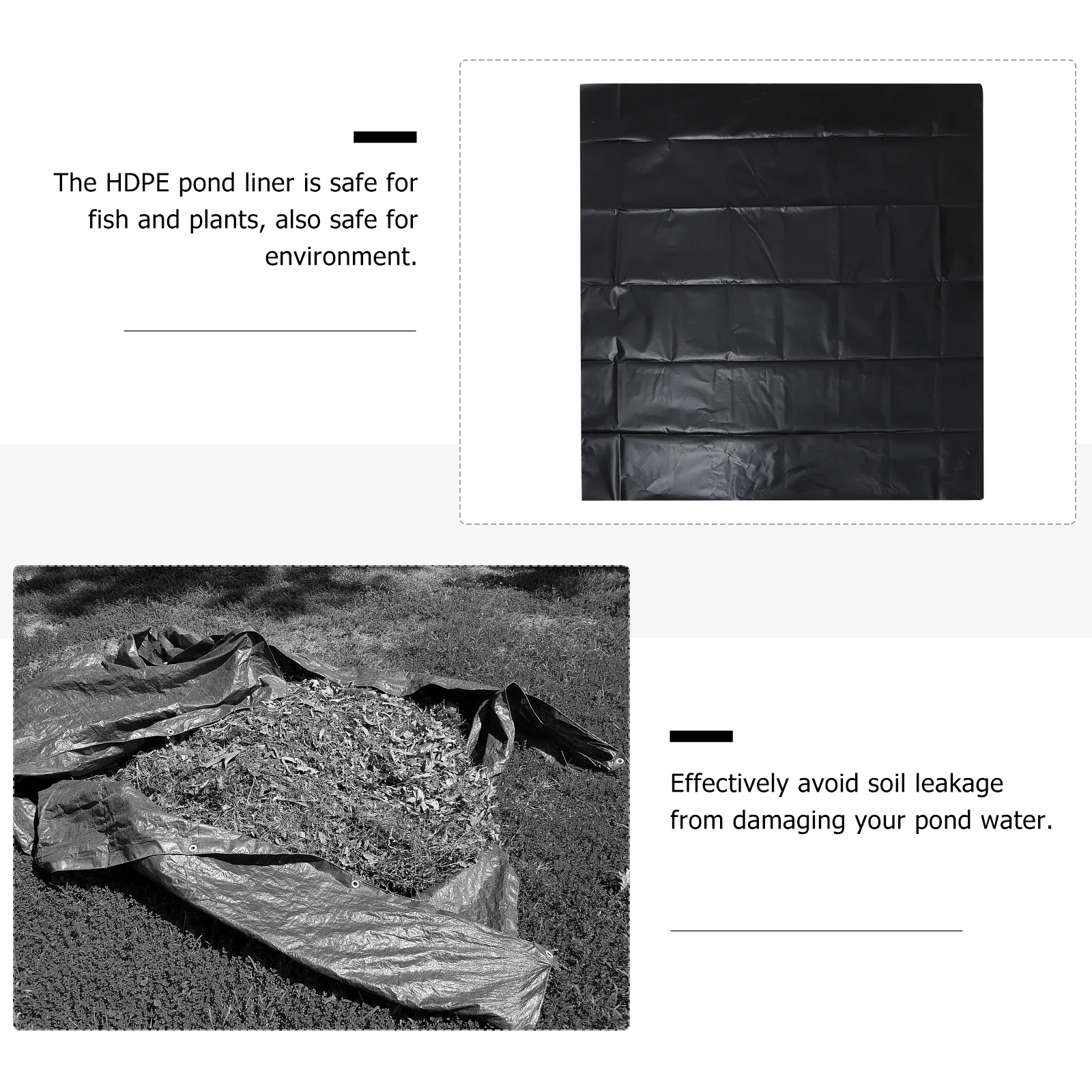 

1pc Pond Liner Hdpe Membrane Black Flexible Waterproof Thick Anti-Seepage Garden Pool Underlayment Heavy Duty Fish Pond Film