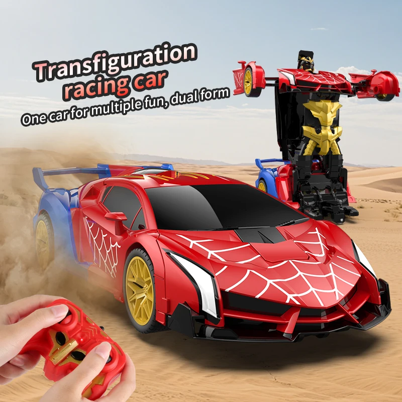 

1: 18RC Transforming Remote Control Car Robot, one-click transformation，2.4G dual form, 360° spin, with LED boy cool toy car
