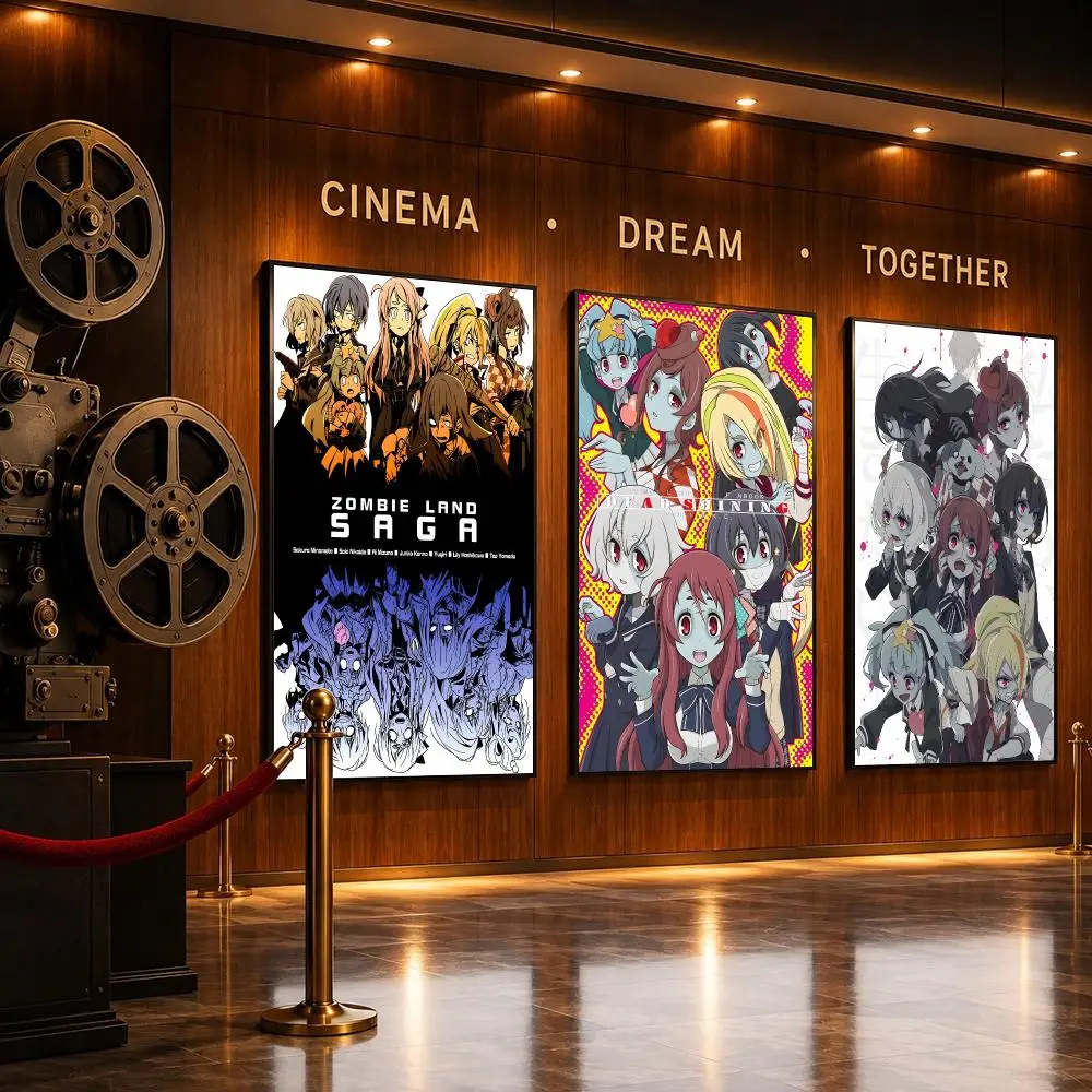 Anime Z-Zombie Land Saga Cartoon Poster HD Home Sticky Wall Waterproof Home Living Room Bar Aesthetic Decor