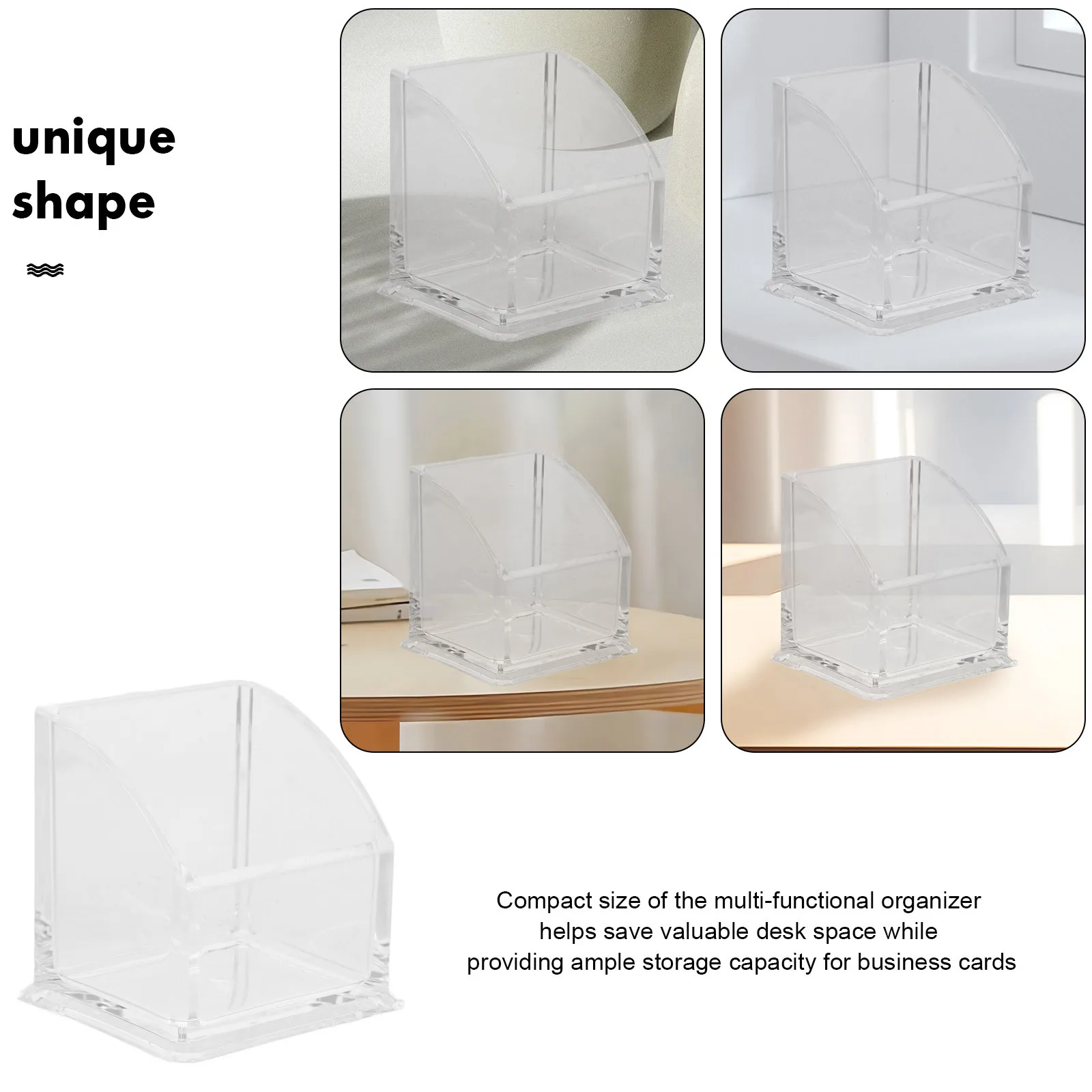 صندوق منظم سطح المكتب من الأكريليك الشفاف لمكتب المنزل والمكياج أشتات حامل قلم صندوق تخزين صغير متعدد الوظائف