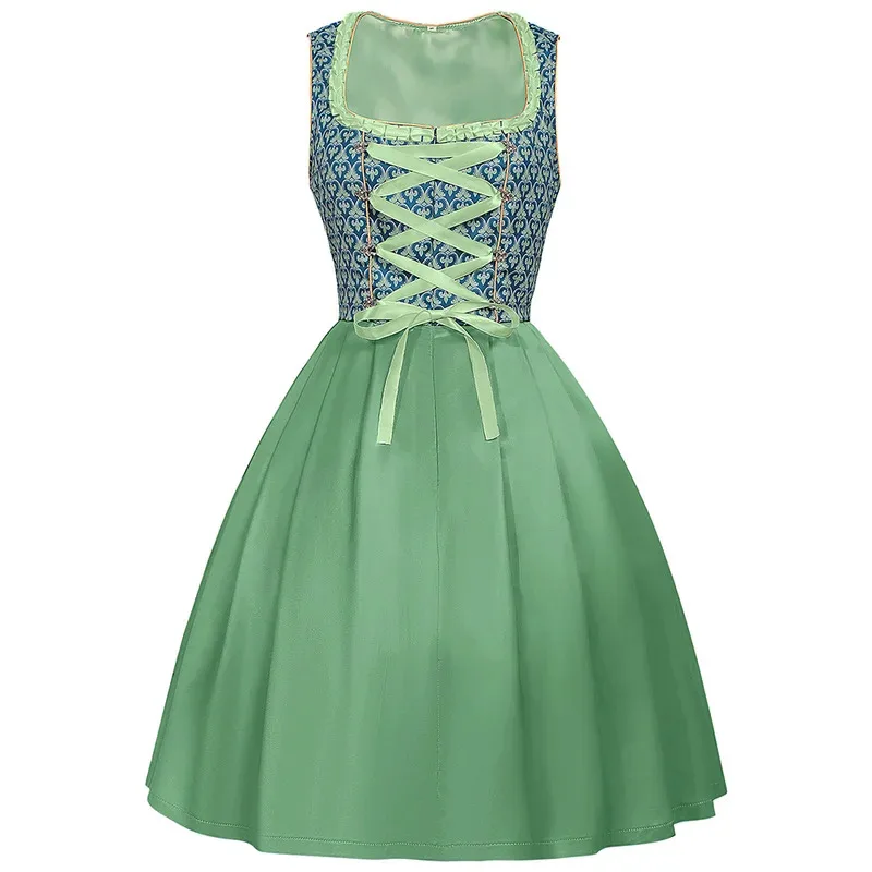 

Women's Bavarian Dresses with Lace Apron Halloween Oktoberfest Masquerade Costume Medieval Vintage Cosplay Outfits