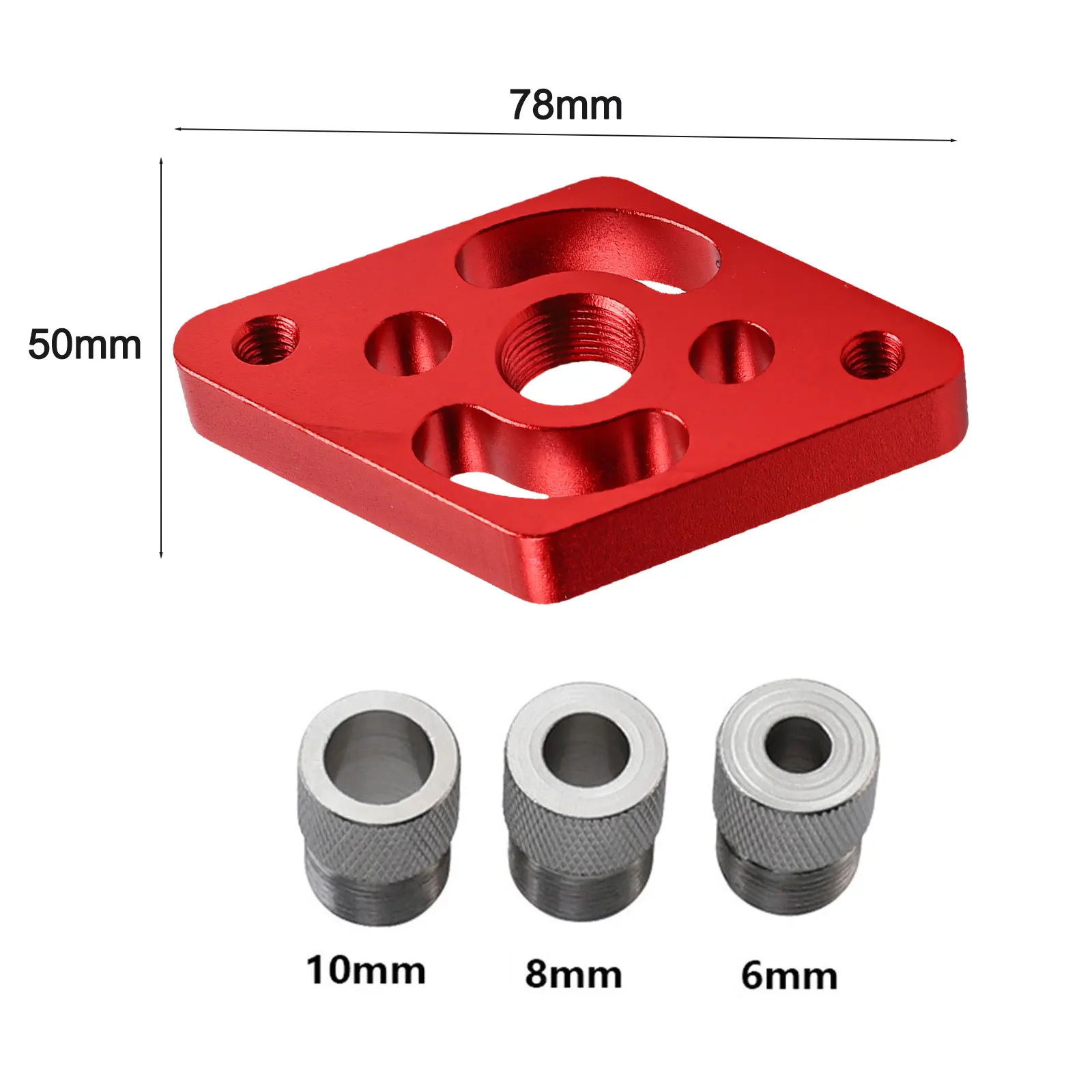 

6/8/10mm Dowel Jig Kit - Self Centering Drill Guide Locator With Steel Bushing -Woodworking Aluminum Alloy Hole Puncher