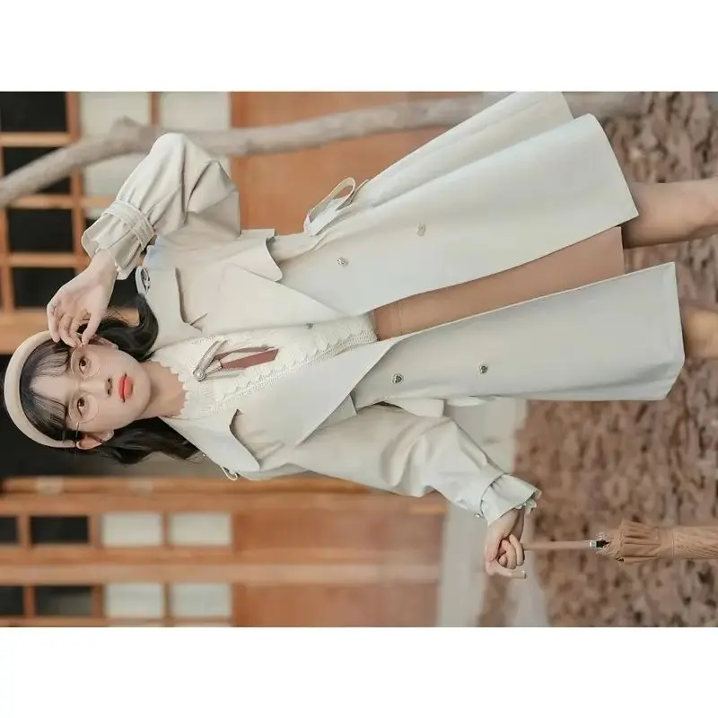 Small French style commuting trench coat for women 2025 new autumn British style Korean loose coat