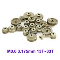 M0.6 3.175mm 13T 15T 17T 18T 20T 22T 24T 28T 30T 33T Aluminum Alloy Metal Pinion Motor Gear Set for 1/10 RC Model Car  Reduction
