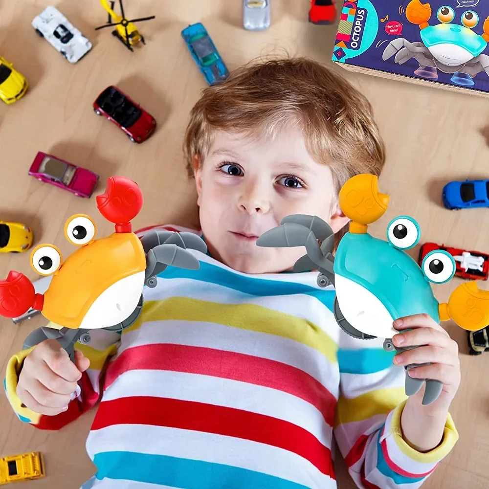 Kinderen Inductie Ontsnappen Krab Octopus Kruipspeelgoed Baby Elektronische huisdieren Muzikaal speelgoed Peuter Bewegend Vermijd obstakels Speelgoed Geen batterij