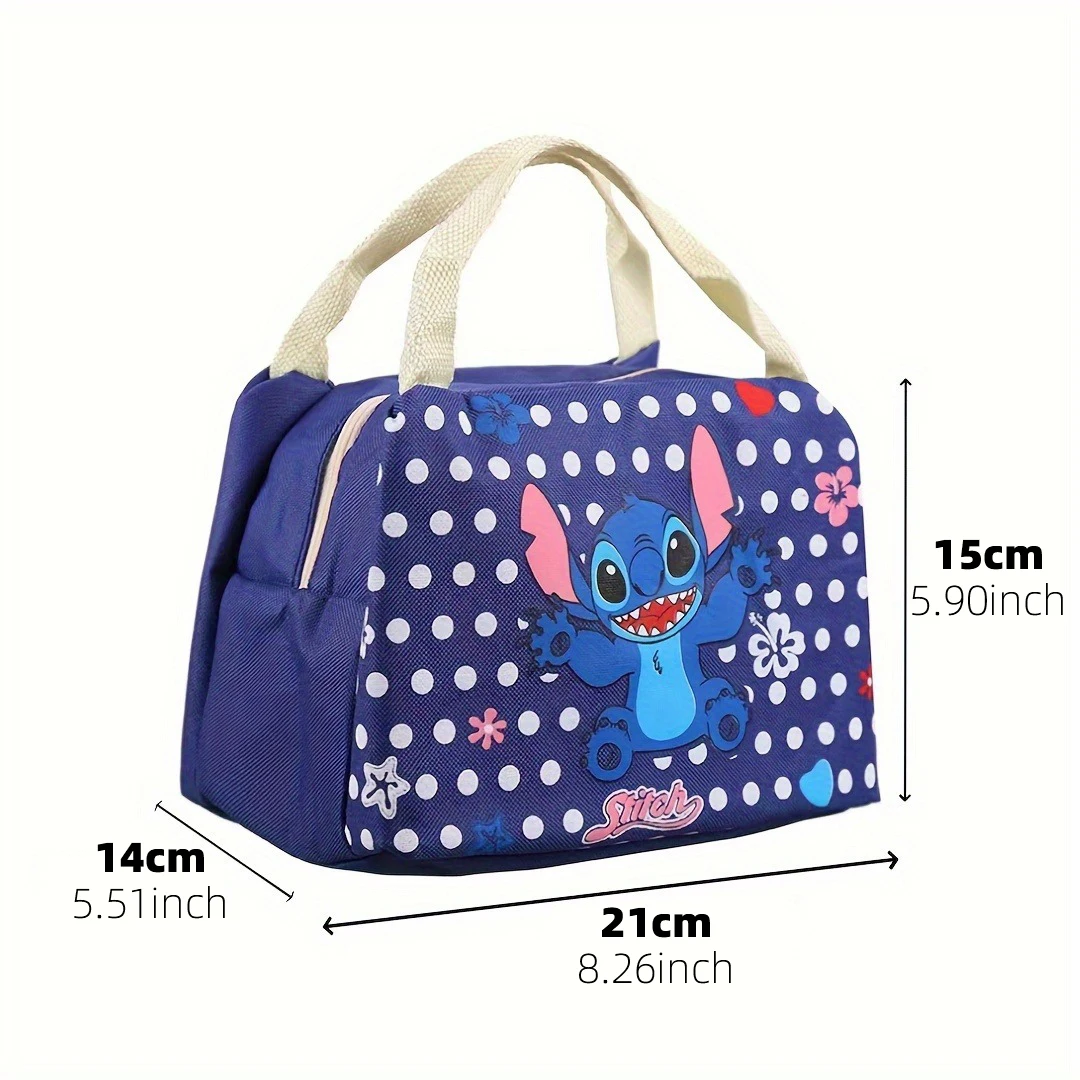 Stitch Anime Insulated Lunch Bag, Thermal Lunch Box Satchel Bag For Office, Picnic, Beach, Travel, Cute Cartoon Lunch Bag image 6