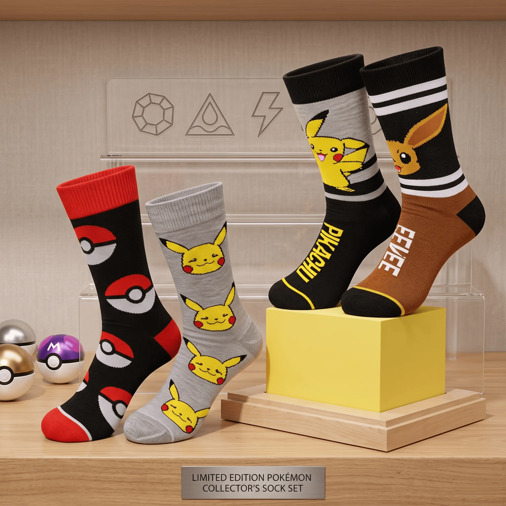 Breathable Cotton Pokemon Socks Classic Pikachu Gengar Eevee Cartoon Anime Casual Sports Stockings for Men And Women