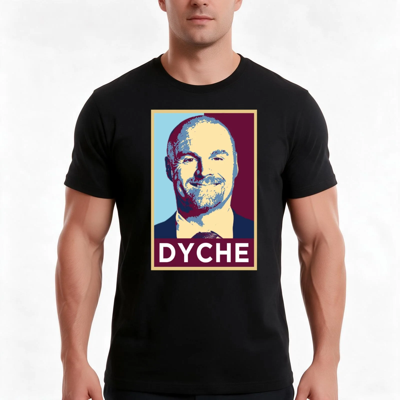 Sean Dyche Burnley Football Artwork T-Shirt, Summer Casual Cotton Tee, Oversized Streetwear Tops, Vintage Graphic Print