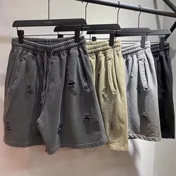 High Street Style Heavily Washed Old Loose Shorts Men's Trendy Brand Kanye Cut Retro Shorts