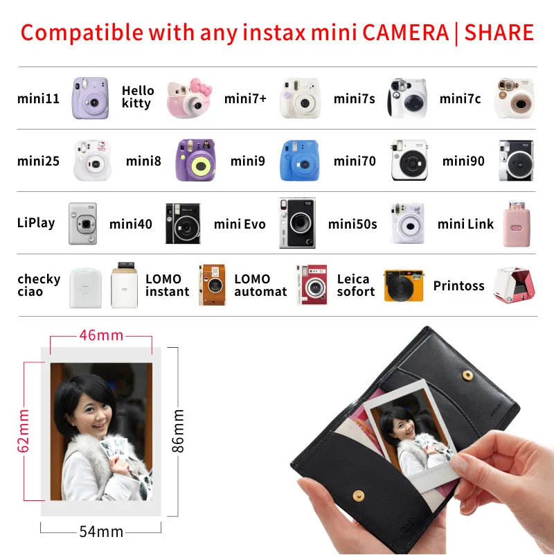 Fujifilm Instax Mini Film White Edge 60 Sheets/Packs Photo Paper for Fuji instant camera 8/7s11/25/50/90/liplay/link/evo