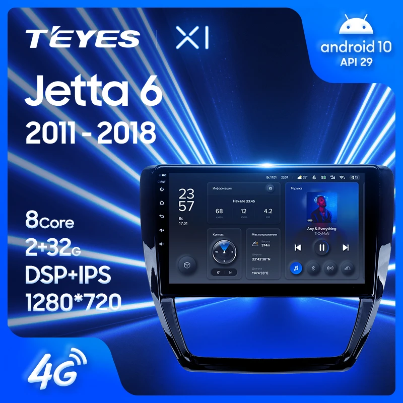 TEYES X1 For Volkswagen Jetta 6 2011 - 2018 Car Radio Multimedia Video Player Navigation GPS Android 10 No 2din 2 din DVD