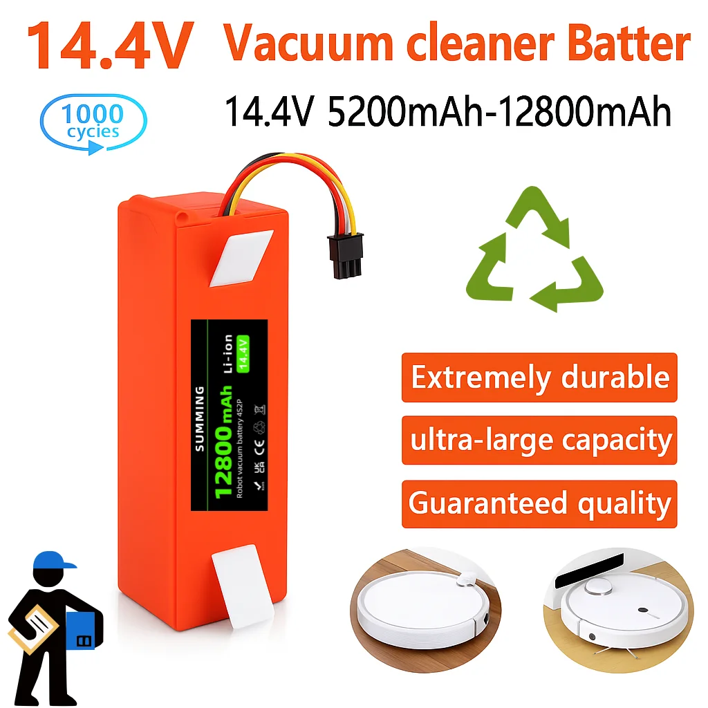 

100% Original BRR-2P4S-5200S Robotic Vacuum Cleaner Replacement Battery For Xiaomi Roborock S65 S55 S60 .S51 S5 MAX S6 Parts ⚡