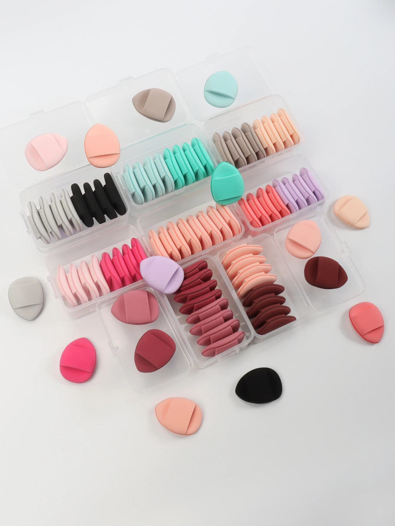 10er-Pack Finger-Luftpolsterquasten, einschließlich Luftpolster-Puderquasten, latexfreie gemischte Schwämme und Make-up-Puffs, verwendet für Li