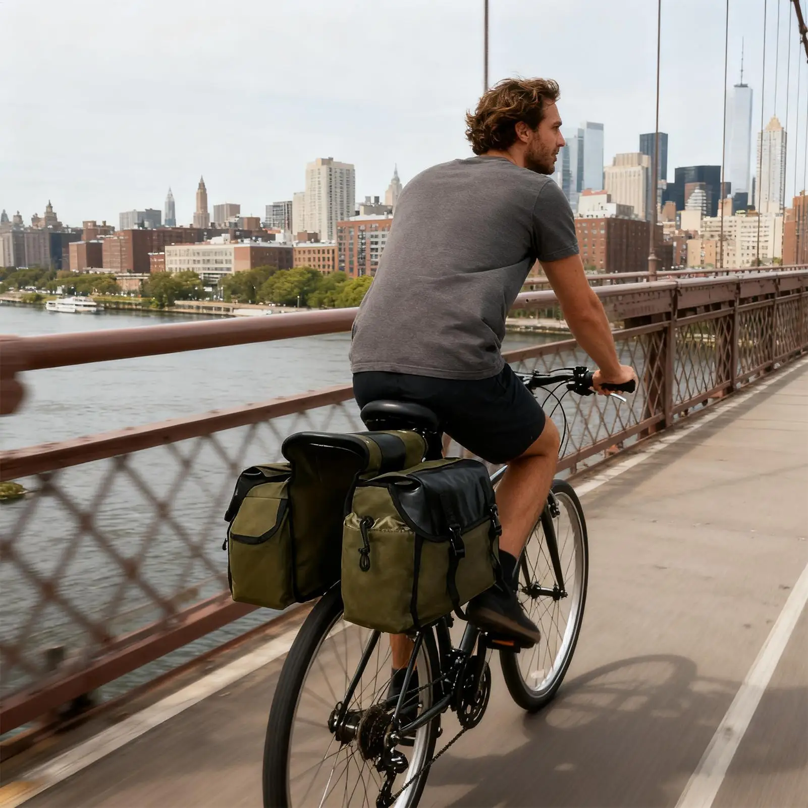 Bike Bag Waterproof Canvas Saddlebag Bike Tool Bag For Motorbike Bicycle Scooter Biking Touring Commuting Travel Road Trip