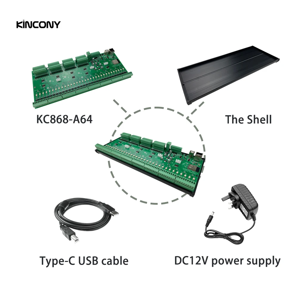 KC868-A64 ESP32 Development Board Bluetooth/WiFi/Ethernet Relay Module ESPhome Tasmota Arduino Smart Home Assistant Controller