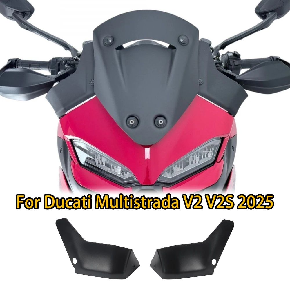 

For Ducati Multistrada V2 V2S 2025 Upgraded Wind Deflectors, Pair Matte Black Motorcycle Windshield Wings
