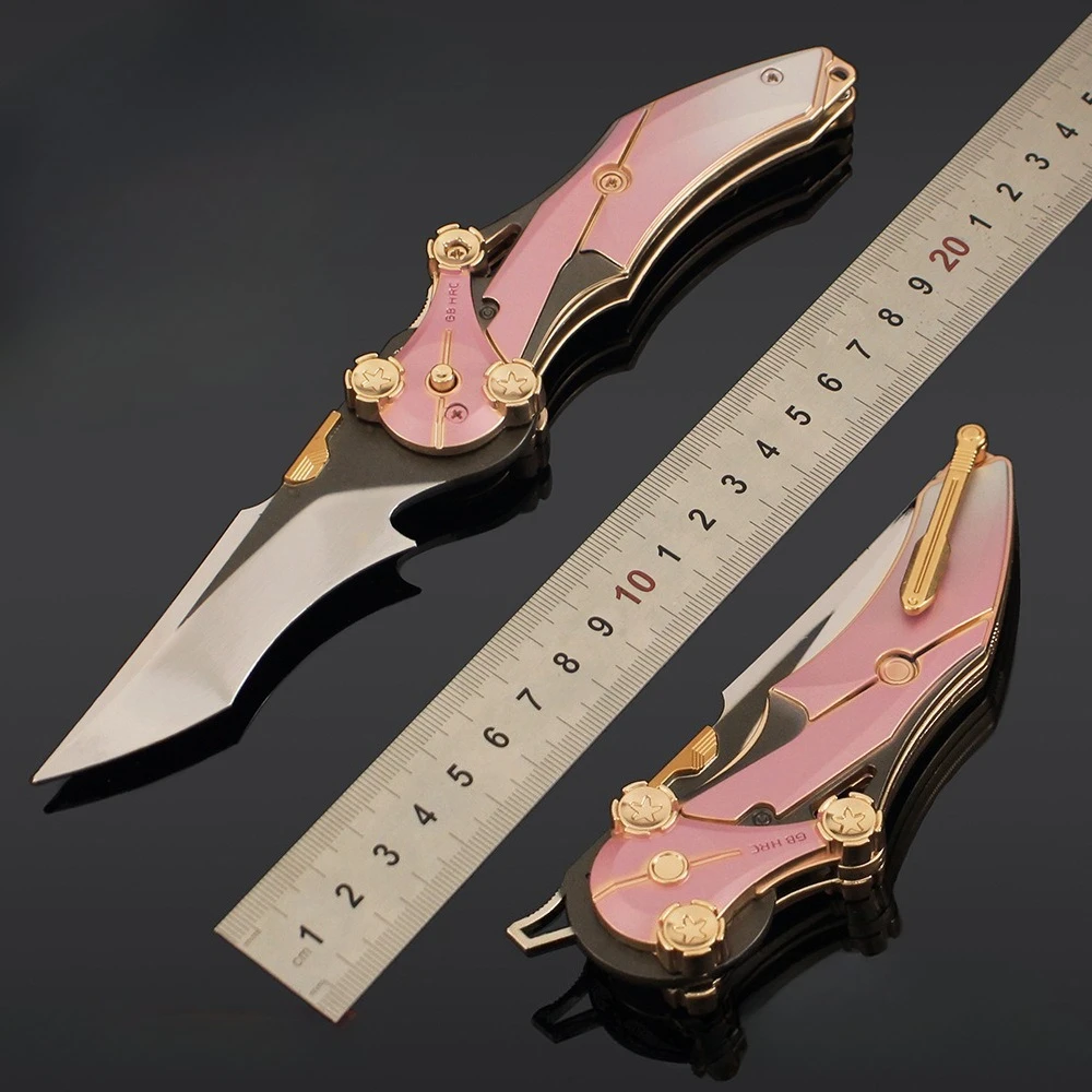 Delta Action 22cm/8.66in Compassionate Folding Knife Folding Bouncing Desk Ornaments Game Peripherals Weapon Props Toys Hobbies