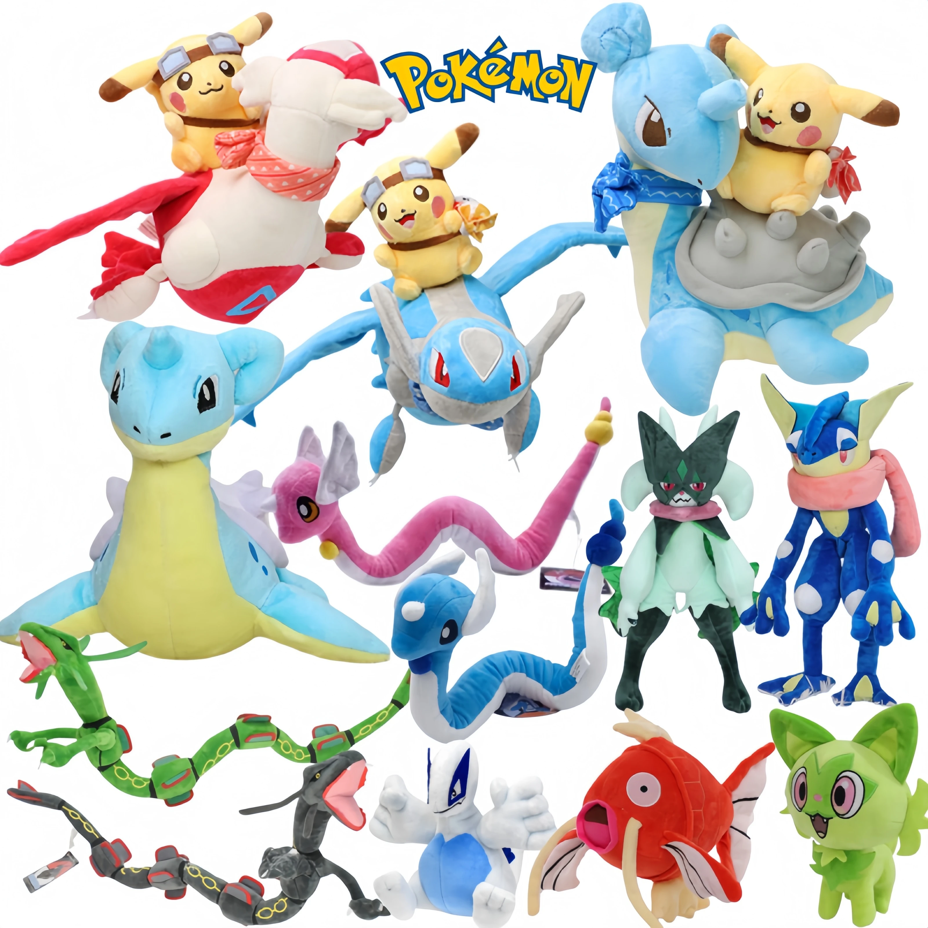 Pokemon Shiny Latios Latias Plush Toys Gyarados Lapras Stuffed Dragonair Rayquaza Greninja Meowscarada Cinderace Magikarp Doll