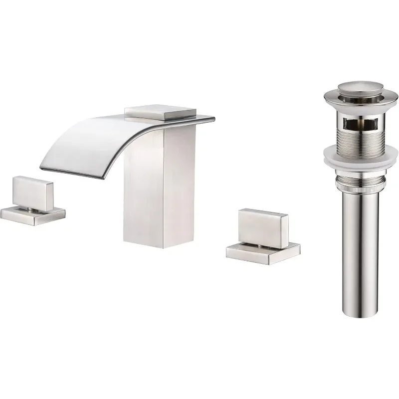 

Widespread Bathroom Faucet S1408NW-VG + Brushed Nickel Up Drain S7304N