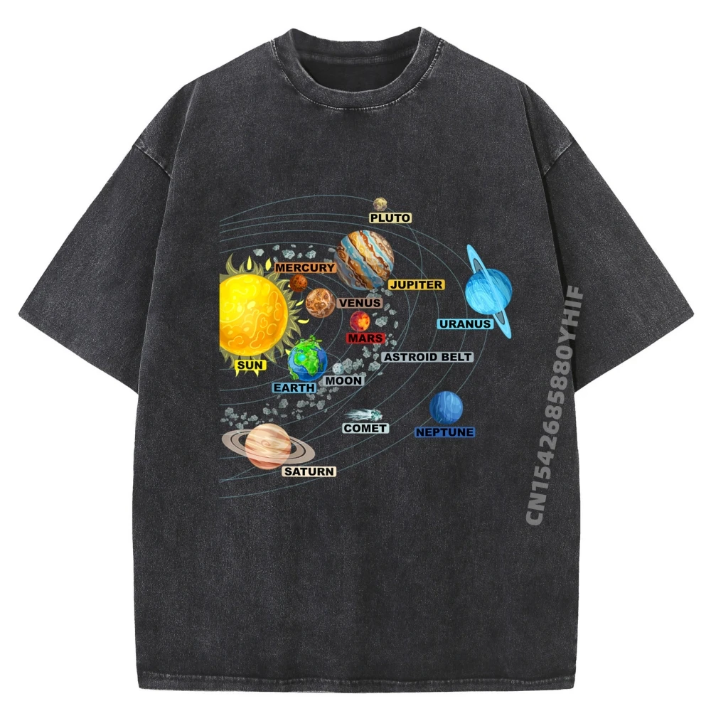 

Новейшая футболка с принтом Солнечная система планеты астрономия космическая семья мужские футболки футболки с графическим рисунком свободные потертые футболки