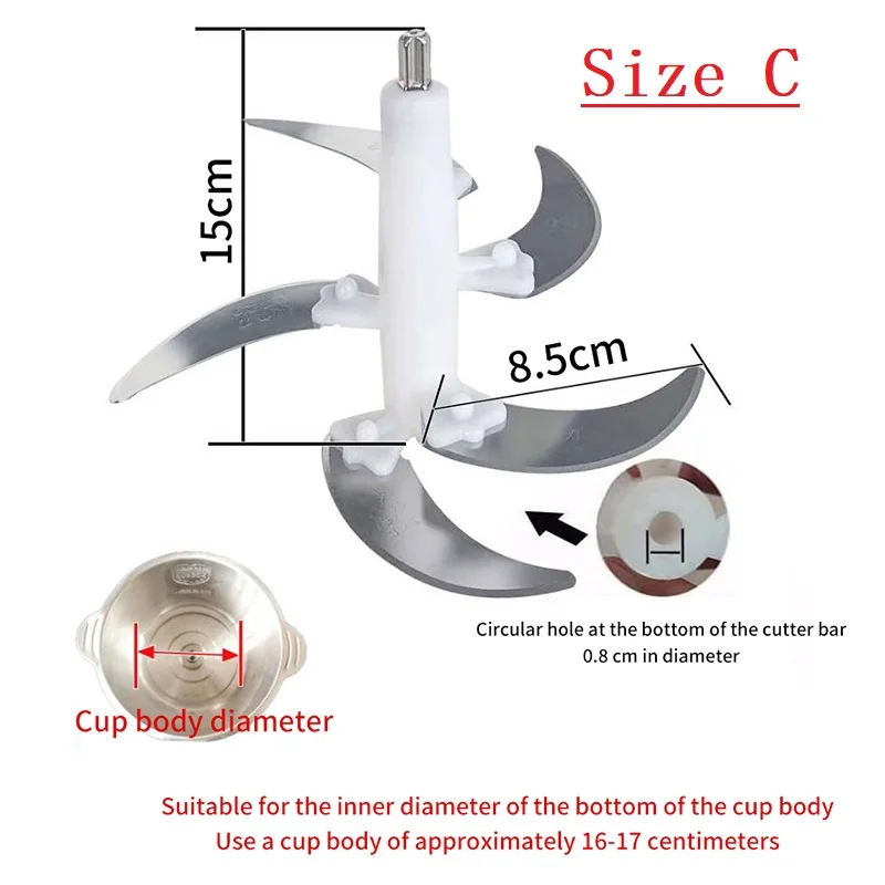 Electric Meat Grinder Blade Food Crusher Processor Replacement Spare Parts For 2L/3L/4L Meat Grinder Accessories Kitchen Tools