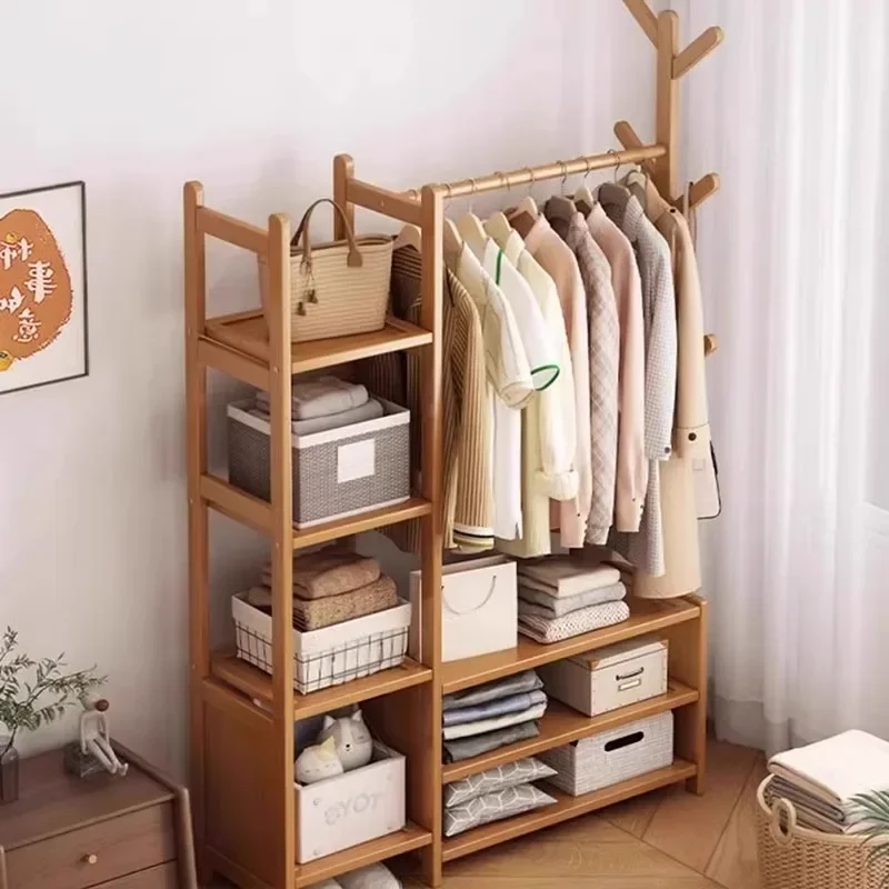 Household Goods Hanging Hanger Floor-to-ceiling Bedroom Household Coat  Indoor Rack Hanging Clothes Rack Storage Rack Entry Door