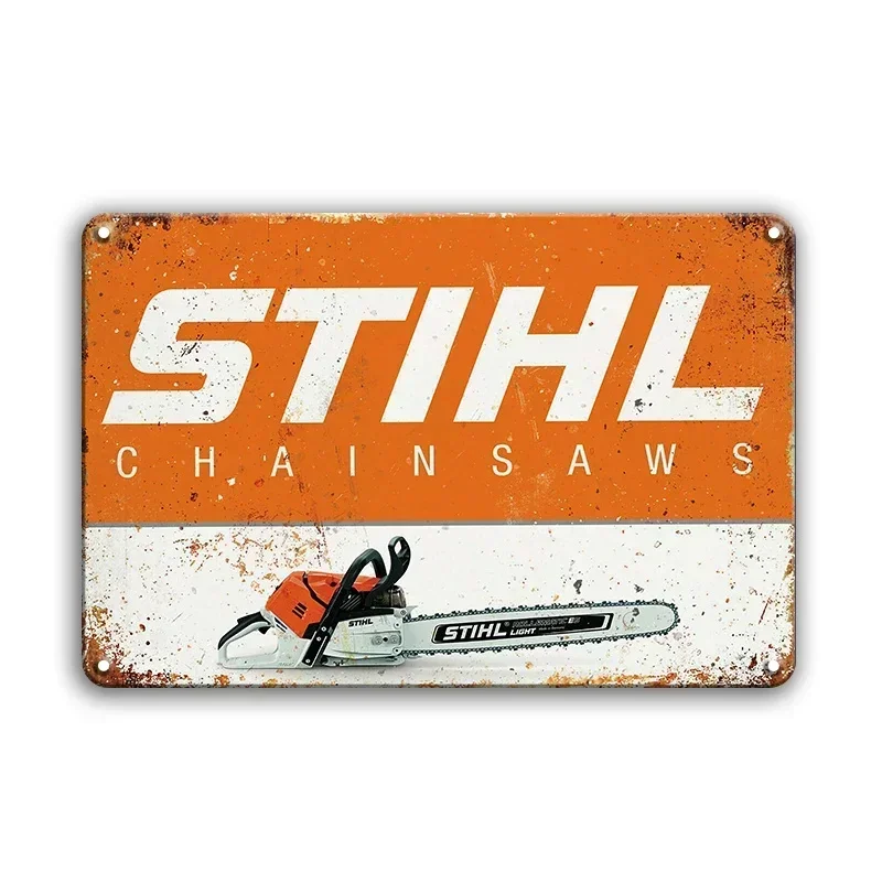 Ferramenta retrô stihl marca metal estanho sinal placa vintage para homem caverna casa bar café garagem oficina clube decoração da parede