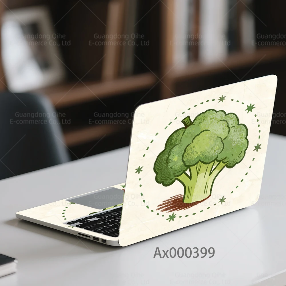 2 Pack Green Broccoli Laptop Sticker Removable Waterproof Notebook Skin Decal Fresh Vegetable Style Decor Protective Cover