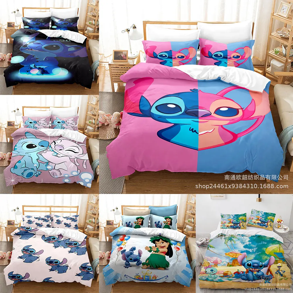 

Stitch Bedding Sets Comforter Quilt Bed Cover Duvet Cover Pillow Case 2-3 Pieces Sets Bedroom Decor for Kids Adult