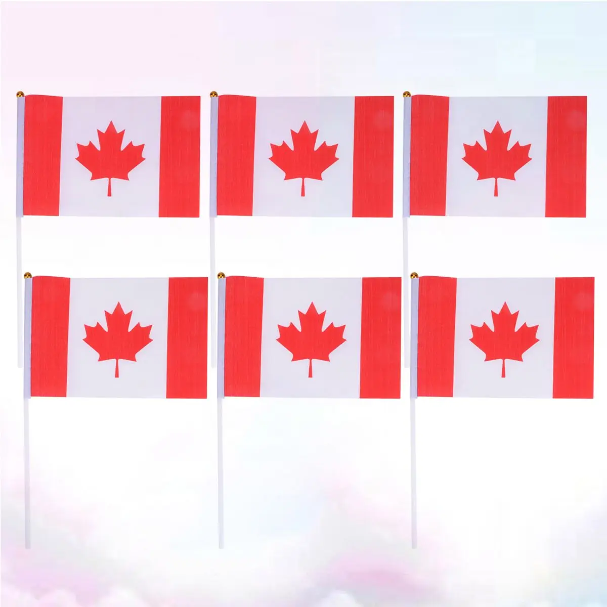 20 個手を振る旗カナダスティックフラグポリエステル軽量ポータブルパーティー装飾スポーツイベントバナー