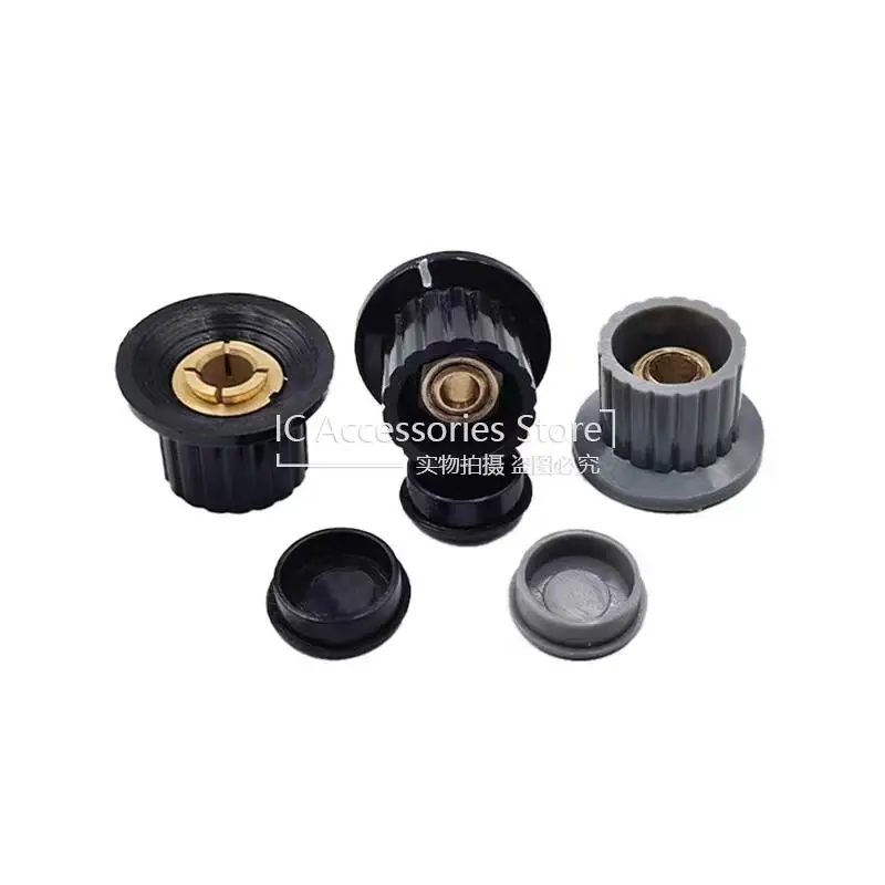 5PCS Potentiometer Plastic Knob Cap KYP25-18-6J KYP25-18-4J Aperture 6MM 4MM Black Grey Copper Core Diameter 25MM Height 18MM