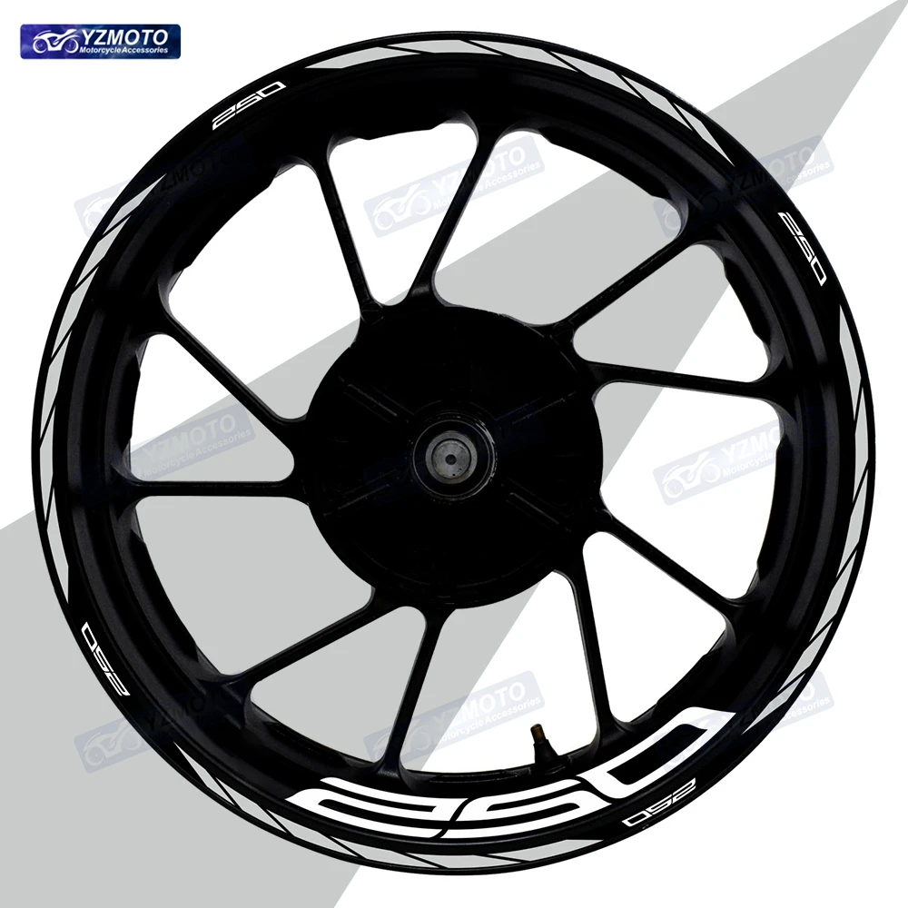 

For Z250 Motorcycle Front Rear 17 Inch Wheel Racing Sticker Decal Reflective Waterproof Decorative Hub Stripe Rim Stickers