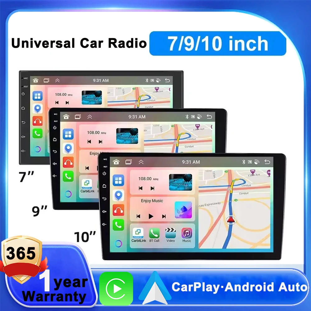 

Car Radio Wireless Carplay Multimedia Video Player Universal 7/9/10 inch GPS Navigation WiFi Car Android Auto Radio 4G 2din
