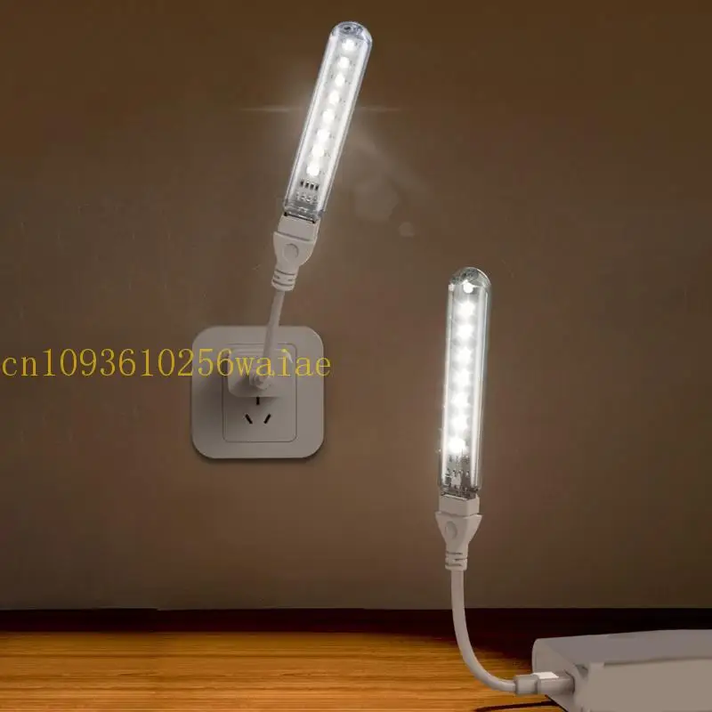 652F Lâmpada USB 8 LED cluster iluminante brilhante para acampamento Night Night Reading Power Adapters Múltiplo propósito