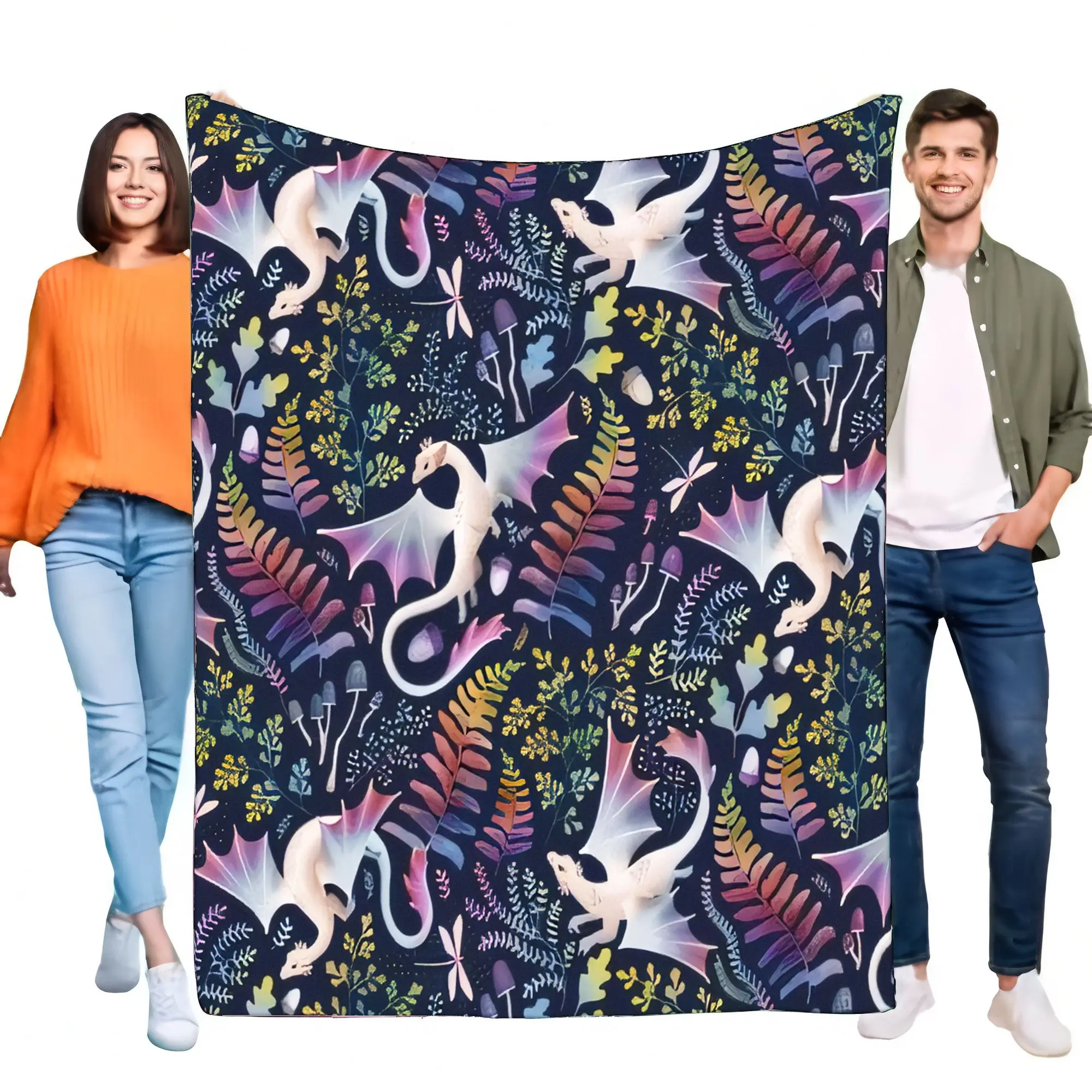Dragon Pattern Cozy Throw Blanket Soft Lightweight Bed Sofa Décor Perfect for Kids' Room, Birthday Gift, and Home Decoration, Ma