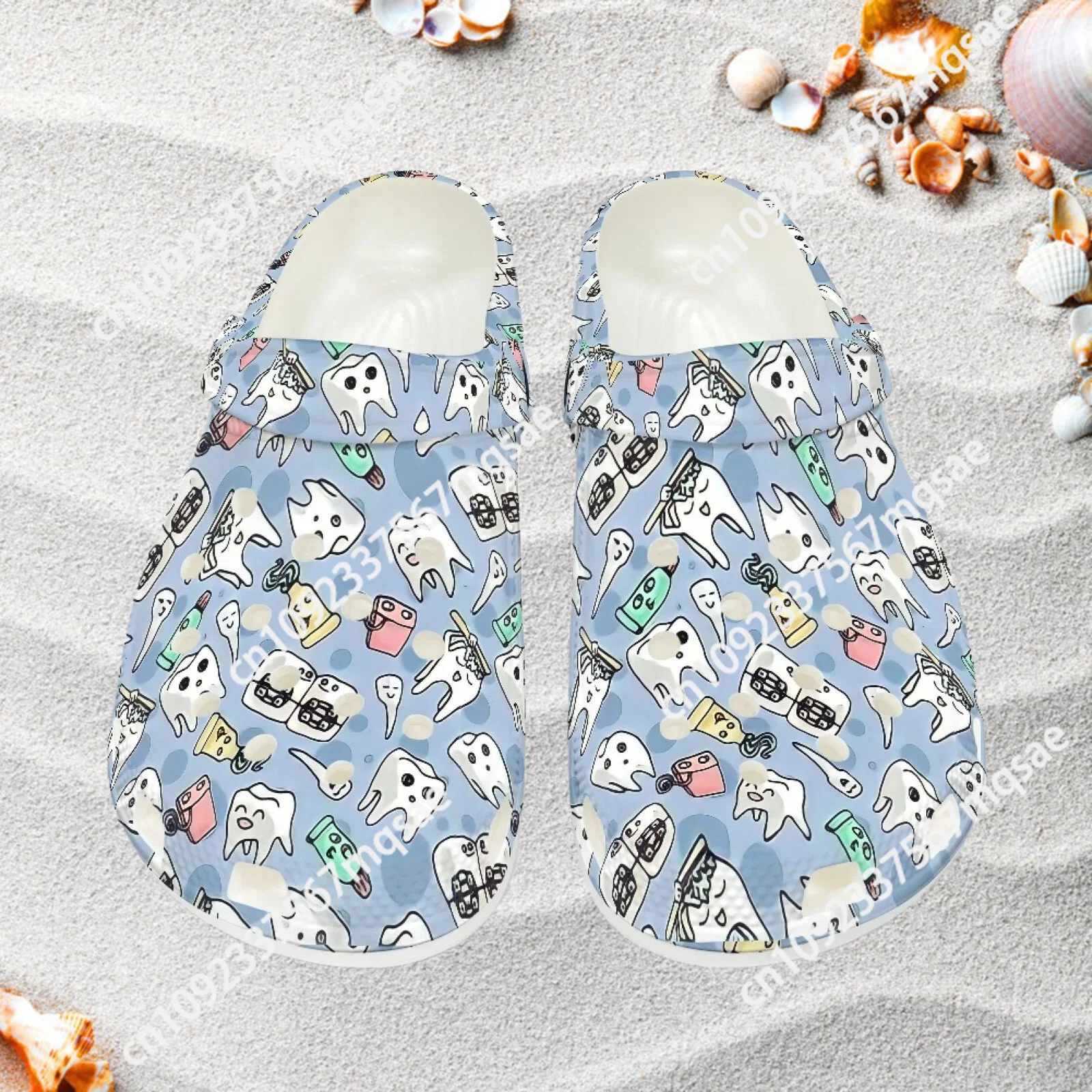 Custom Dental Work Garden Shoes Summer Anti-Slip Flats for Women Tooth Cartoon Home Non-slip Slippers Beach Couple Slides