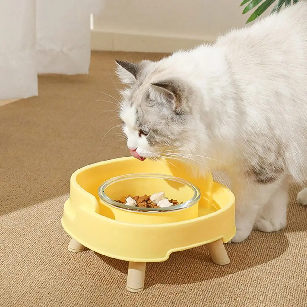 Plastic Pet Dog Cat Bowl Drinking Water Large Capacity Pet High Feet Bowl Non-Slip Protect Cervical Vertebra