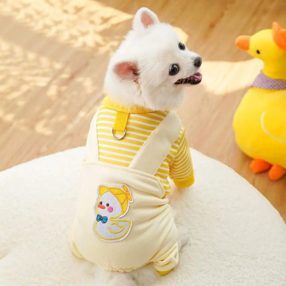 

Pet Supplies Jumpsuit Pet Clothes Striped Hoodie Style Cat Sweatshirt Soft French Fries Dog Four-legged Overalls Chihuahua