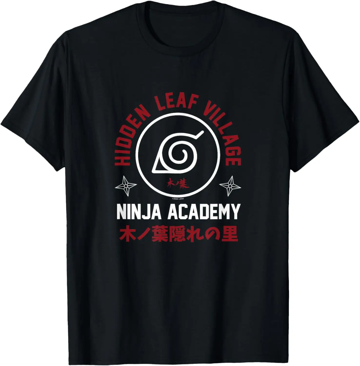 Naruto Shippuden Ninja Academy Varsity Logo Anime T-Shirt S-6XL