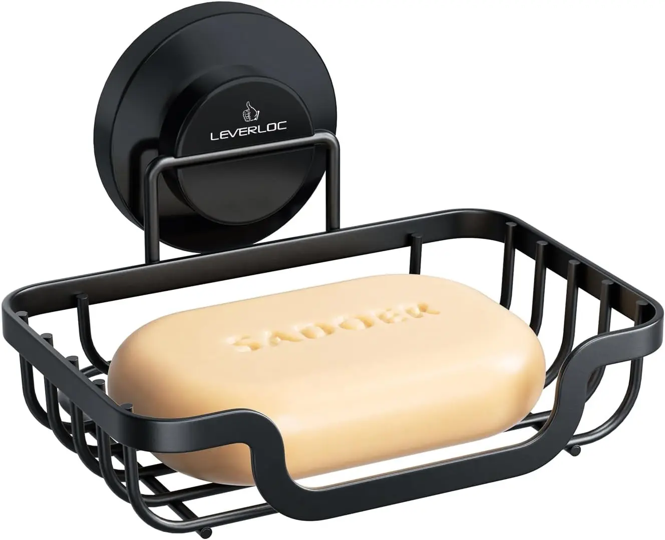 

Soap Dish for Shower, Suction Cup Wall Mounted, Stainless Steel, No-Drilling, Quick Dry, Black