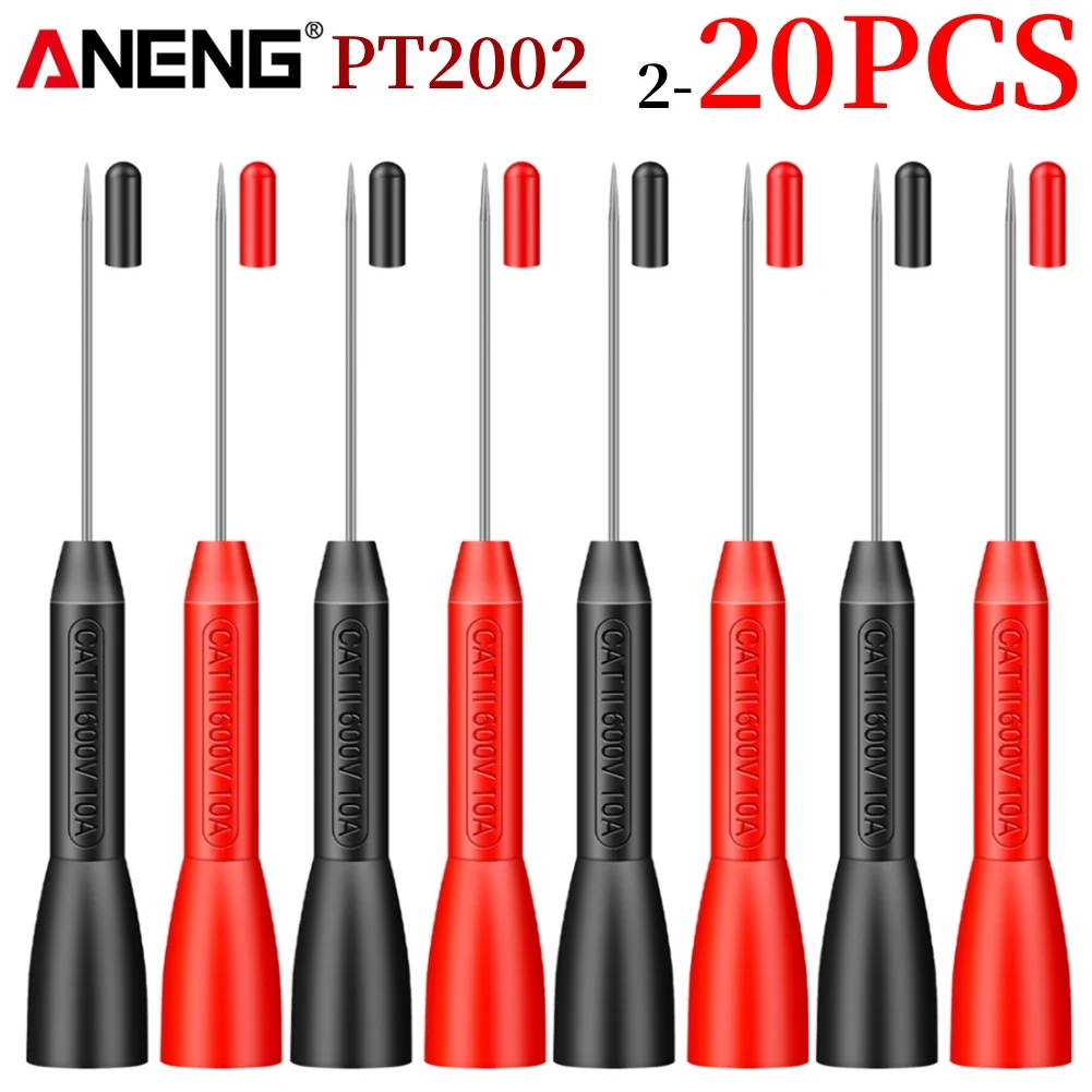 2-20PCS ANENG PT2002 Insulation Piercing Needle 1mm Pin Non Destructive Multimeter Test Probe 10A 600V For 2mm Test Lead