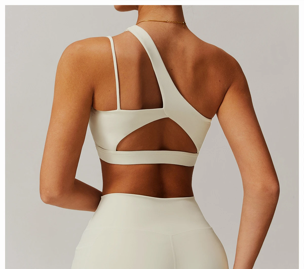 

Slant Shoulder Beautiful Back Bra, Nude Sports Bra, Irregular Shoulder Straps, Running, Fitness Vest, Top