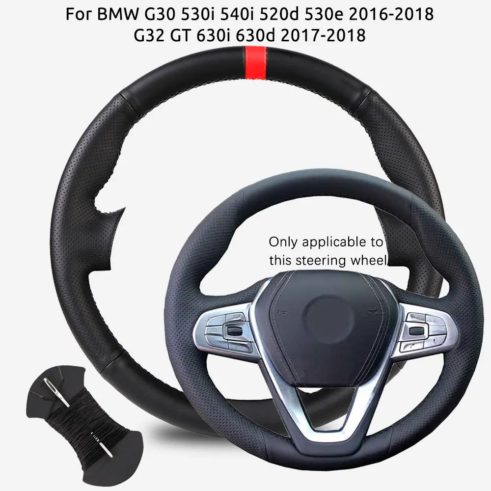 

Customized Car Steering Wheel Cover For BMW G30 530i 540i 520d 530e 2016-2018 G32 GT 630i 630d 2017-2018 Hand-sewn Steering Wrap