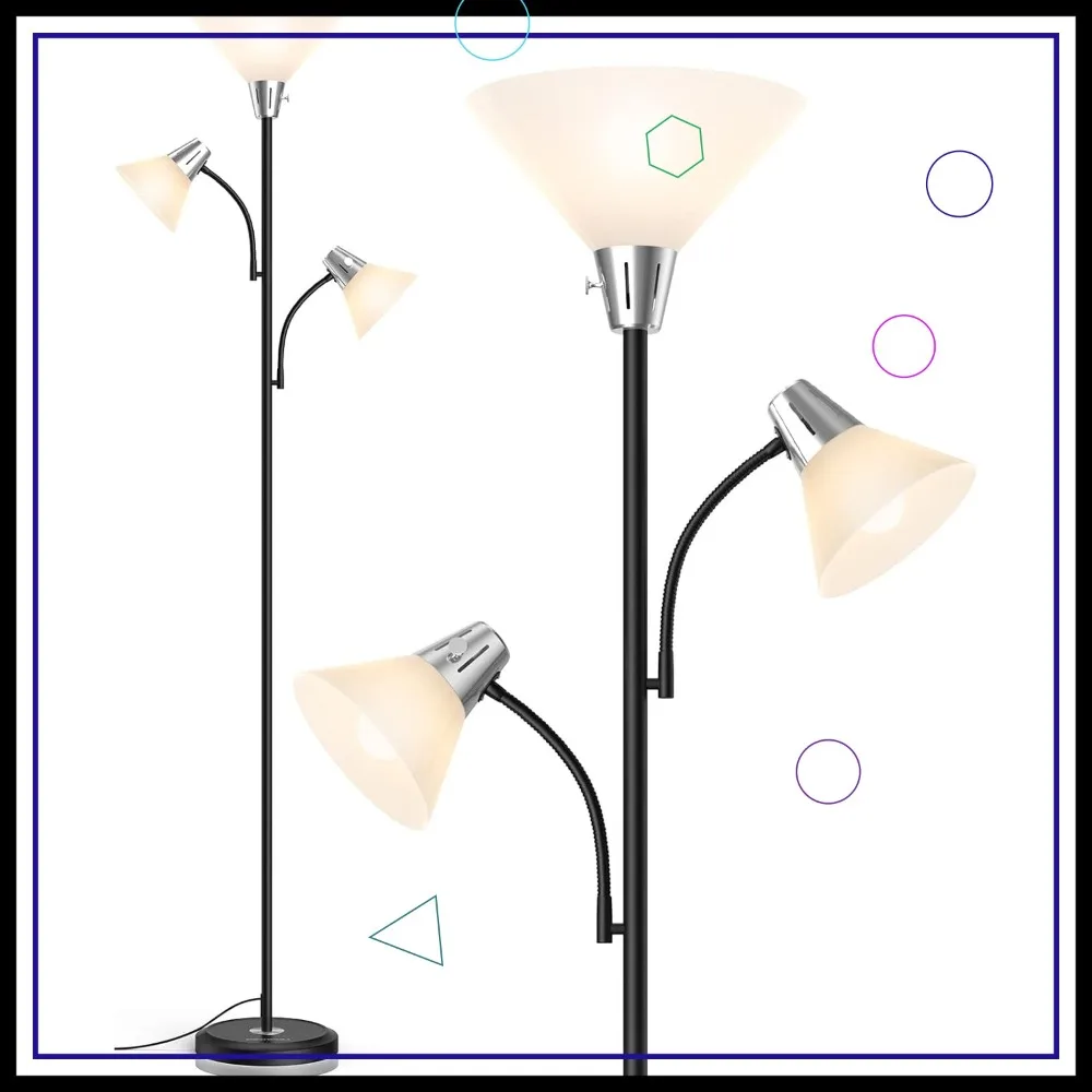 

Modern Adjustable Floor Lamp with Energy-Saving 3000K Light, Perfect for Living Room, Bedroom, and Office Reading