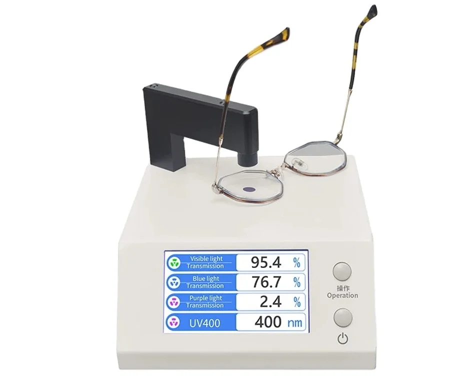 

Spectrum Lens Transmission Meter for Anti-blue Eyeglasses with UV400 VLT Blue & Violet Light Transmission
